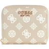 GUESS Laurel SLG Small Zip Around Wallet Mocha Logo