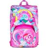 SJ GANG STYLE JAM GANG Zaino Scuola Estensibile JOYFUL PINS GIRL, Rosa, 24L, Zip Laterali, Inserto arcobaleno e pins amovibili, Tasca frontale, Tasca portaborraccia, Scuola elementare, Bambina