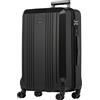 FERGÉ Trolley grande CANNES - Valigia rigida valigia da 28 con 4 rotelle girevoli nero