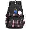 LKY STAR Unisex Blue Lock Zaino con Ciondolo in Peluche e Distintivo Carino Donna Ragazze Grande Capacità per la Scuola Viaggio Casual Backpack per Studenti