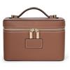 Starnearby Beauty Case Donna in Pelle PU, Borsa Cosmetica da Viaggio, Trousse Trucchi Donna con Divisore Rimovibile, Borsa da Toilette, Pochette Cosmetica da Viaggio (Marrone)