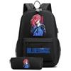 LKY STAR Anime Blue Lock Zaino con Astuccio 2Pcs per Ragazze Ragazzi Cosplay Isagi Yoichi Borsa per La Scuola Primaria Sets