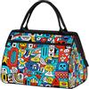 Mexpekil Borsone da viaggio impermeabile borsa da palestra Carry On Weekend Borse per la notte Grande bagaglio a mano borse per donne uomini bambini, Cartone animato Astratto Gra