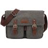 FANDARE Vintage Borse a spalla Borse Messenger di tela Espandibile Crossbody Messenger Bag Uomo Donna Borse per 10.9'' Tablet Borsa a tracolla per viaggio lavoro scuola business università Canvas Bag