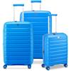 RONCATO B-FLYING Set 3 valigie trolley Grande Medio e Cabina Espandibili 4 Ruote, Rigidi con Chiusura TSA - Sky Blue