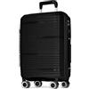 POSH Valigia L 65x45x27 cm - Bagagli rigida da 62 L in polipropilene - Trolley ultraleggero da 3,2 kg con serratura TSA e doppie ruote silenziose a 360° - Robusta viaggio da stiva con ruote
