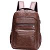 KiBcsLic Zaino in Pelle PU per Laptop con Tasche per Uomo, Borsa Da Viaggio Versatile, Caffè