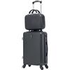 CELIMS - Valigie leggere approvate da più di 100 compagnie aeree per un viaggio in tutta sicurezza, Nero , Cabine 55 cm + Vanity 12 Pouces
