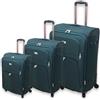 Ormi Set 3 Valigie espandibile Valigia semirigide in tessuto poliestere 4 ruote piroettanti trolley piccolo adatto bagaglio a mano per cabina con compagnie lowcost (Verde)
