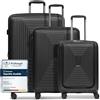 REDOLZ Set di valigie rigide 3 pezzi | S 55 cm con tasca laptop + M 66 cm + L 77 cm | Espandibili con soffietto | Ultra leggere | 4 ruote & TSA (Essentials 14)
