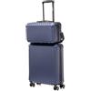 R.Leone Valigia Ryanair 55x40x20 cm+ 40x20x25 cm Set 2 Pezzi Trolley Bagaglio a mano 4 Ruote e Beauty Case in ABS 2208 (Blu, Set 2 Pezzi S+XS)