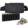 KNGNGK Porta Monete Euro Marsupio Porta Monete e Banconote, Borsa da Cameriere con Cambiamonete Chiusura Magnetica, Borsello da Camerire Scambiare Monete Euro e Banconote (Nero)