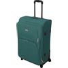 R.Leone Valigia EXTRA LARGE Ultra Grande Espandibile XXL 4 ruote in stoffa 214 (Extra Large 85x52x35 cm, Verde Petrolio)