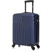 R.Leone Valigia 55x40x23 cm Trolley Bagaglio a Mano 4 Ruota in ABS Wizz, ITA Airways,EasyJet 9002 (Blu, S Bagaglio a mano)