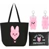 KASENFASHION Harajuku Fan Set - Streetwear Unisex Harajuku pacchetto regalo con portachiavi, borsa a tracolla e borsa cosmetica per fan, Nero-C, 45*35*15cm, Beauty case