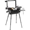 biniliubi Trolley Make Up Box Barbiere Scooter Specchio Gamba Regolabile in Lega di Alluminio Barbiere Beauty Box Multifunzionale Trucco, Nero , 67,5 * 51 * 29 cm, cosmetici
