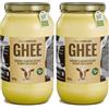 Exponatura Ghee biologico - burro chiarificato secondo l'antica ricetta Ayurvedica - solo da latte di mucche al pascolo - senza lattosio estremamente digeribile - Ghi (850 g) (Confezione da 2)