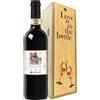 Bottle-Up Regalo San Valentino - Bottiglia Chianti DOCG personalizzata e cassa legno - Idea regalo innamorati, anniversario di fidanzamento e di matrimonio (Canzone del Cuore, Love is in the bottle)