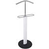 HAKU Servo Muto da uomo cromo, nero, bianco, Metallo, vetro di sicurezza 8 mm - Dim. L 48 cm x A 116 cm x P 37 cm, Stile Moderno