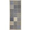 andiamo Moquette a pelo corto, Moquette tessuta senza vello, Tappeto Clyde, Pile Box Design Beige-Blu, 80 x 200 cm