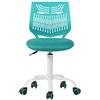 FurnitureR Sedia da ufficio moderna senza bracciolo, per ufficio a casa, sedia da computer ergonomica girevole e regolabile in altezza, Aqua