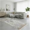 Jimri Fashion4Home Tappeto a pelo corto, boho Kelim, per soggiorno, camera da letto e cucina, per corridoio, cameretta dei bambini, grigio e oro, 80 x 150 cm