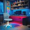 FurnitureR Compact Kids Gaming Chair, Hollow PP Backrest, Adjustable Height, Ergonomic Swivel Sponge Seat, 5-Wheel Iron Base, for Teen & Children Drawing, Gaming, Classroom, MORANDI BLUE, 38,5 x 40 x
