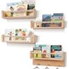 Generic BOMID - Libreria da parete, set di 2 librerie galleggianti in legno naturale, mensole galleggianti da parete, colore: Burlywood