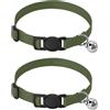 ODAWA Collare verde militare con campana per cane cucciolo confezione da 2 collare per gatti regolabile da 26 a 43 cm