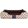 Bjird Cuccia per Cani - Letto con Rivestimento in Cordura Rimovibile (Lavabile a 30°) - Taglia Piccola e Grande - Coccolosa - 110 x 90 cm - Beige con Zampe