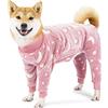 CLGrich Pigiama per Cani, Flanella Morbida, Caldo, Tuta per Cani, Abbigliamento Invernale, Elastico E Traspirante, per Cani Taglia Media O Grande con Clima Freddo (L,Pink)