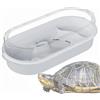Generico Turtle Habitat, Turtle Aquarium - Tank chiaro per la per bambini | Piattaforme di crogiolo, habitat desktop, 4 aree multifunzionali per gamberi, granchio, rettili di piccole dimensioni (Senza filtro)