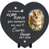 Umitive Lapide Personalizzata per Animali Domestici - Targa Commemorativa Quadrata con Foto e Nome - Regalo per la Perdita di Un Cane - Decorazione per Cimitero per Animali (Style F)