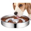 Générique Anti-Choke Slow Dog Bowl - 21,8 x 4,1 cm in acciaio lento | Non-Skid Feeding Bowl for Dogs, Slow Eating Speed, Reduces Bloating, Promotes Healthy Digestion, Suitable for Puppies, Adult