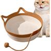 Yonuaret Cesta Per Gatti In Corda Intrecciata a Mano - Letto Con Palla Divertente, Cuccia Pieghevole e Comoda per Animali Domestici, 45x45x15 Cm