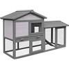 PawHut Conigliera Gabbia per Conigli da Esterno con Casetta 147x54x84cm