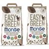 Generico Monge Easy Green Lettiera Vegetale Naturale per Gatti, 100% Orzo Italiano, Lunga Durata, 2 Confezioni da 3,8 kg