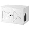Feandrea Mobile Lettiera per Gatti con Divisorio Rimovibile, Cassetta per Gatti per Interno, Tavolino, 80 x 53 x 50 cm, Bianco PCL002W01