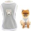 SMALLLEE_LUCKY_STORE Canotta estiva per cani di piccola taglia, in tinta unita, con anello a D e toppa, resistente ai raggi UV, leggera e traspirante, per chihuahua, Yorkie, grigio, L
