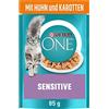 PURINA ONE Sensitive Wet Cat Food - Delicate Chunks in Sauce with Chicken - Packs of 24