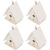 Generic Mini Casetta per Uccelli in Legno Sospesa, Artigianato Durevole per L'arredamento del Giardino, Set di 4, Adatta per Forniture di Uccelli All'aperto