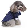 GUOCU Abito Da Festa Nuziale per Cani Gentleman Camicia Cucciolo Formale Smoking con Cravatta per Matrimonio Compleanno Elegante Vestito Papillon Costume Delicato Animale Domestico,Blu4,S