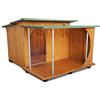 ORIGINAL LEGNO Acquista in Fabbrica Cuccia in Legno con veranda per Cani da Esterno Tendina Omaggio MADE IN ITALY mod. Italy B - Barboncino 73x87xH51
