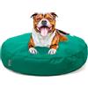 Avalon - Cuscino Cane Sfoderabile e Lavabile Medio in Tessuto Jive Antistrappo Premium, Materasso Cane Anatomico e Impermeabile, Cuccia per Cani Antipelo, Made in Italy(Frisbee 80cm-Verde Smeraldo)