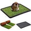 PetZolla Kit XL Petzolla coniglio - Cuccia per conigli estiva in Vera Erba con Vassoio Riutilizzabile 100x90 cm, Lettiera coniglio Naturale e Atossica, Tappeto per conigli da interno dura oltre i 3 mesi
