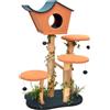 Fudajo Albero tiragraffi con effetto pianta 135 cm pelliccia e legno pero
