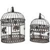 Moritz Set di 2 gabbie decorative per uccelli, in metallo marrone antico, design shabby vintage con viticci, altezza circa 50/43 cm, decorazione da appendere in stile rustico per giardino e interni