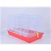 Pet's Solution - Gabbia Cova per Uccelli come Canarini, Cocorite e Bengalini, Ideale per Allevamento, con Divisorio, 2 Posatoi e 6 Mangiatoie - Rosso 58X35X36,5h cm
