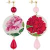 Lebole Maison Orecchini The Circle Fiore Rosa E Rosso Classico Rubino E Rosa