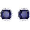 Swarovski Orecchini a lobo Birthstone, Taglio squadrato, Settembre, Blu, Placcato rodio